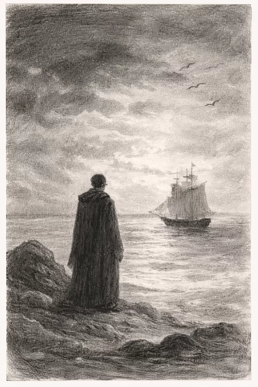 Kohlezeichnung aus Ballads of Wind, Time and Water